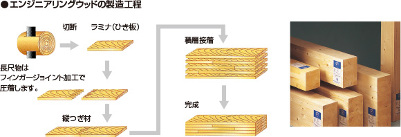 エンジニアリングウッドの製造工程