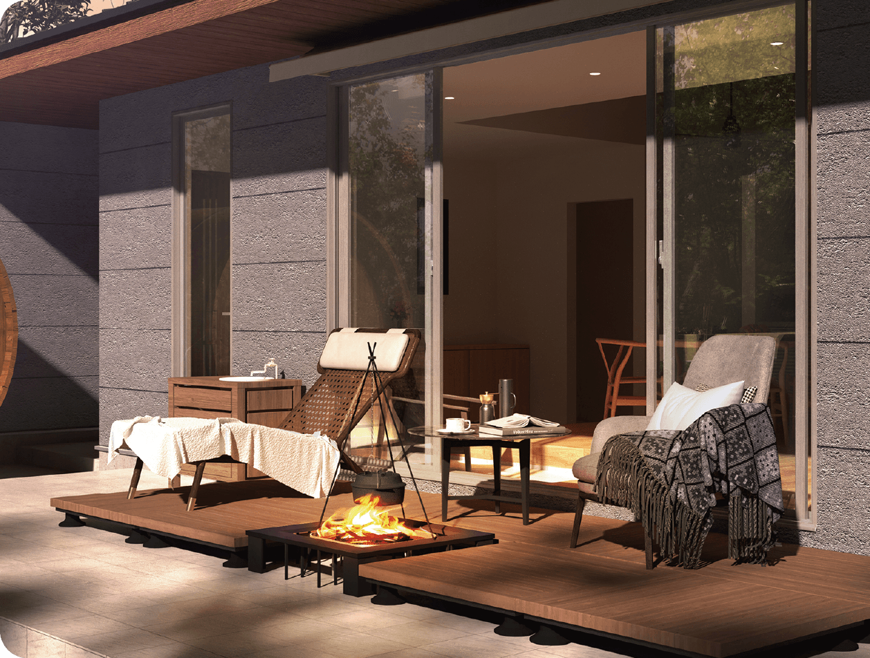 ファイヤーピットの様子