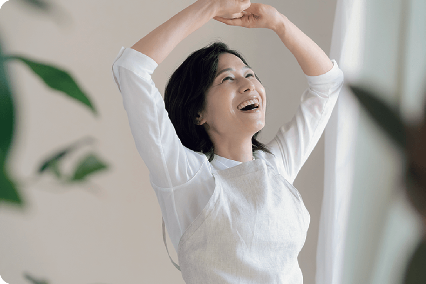 深呼吸している様子